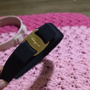 Salvatore Ferragamo Navy Headband with Gold Detail